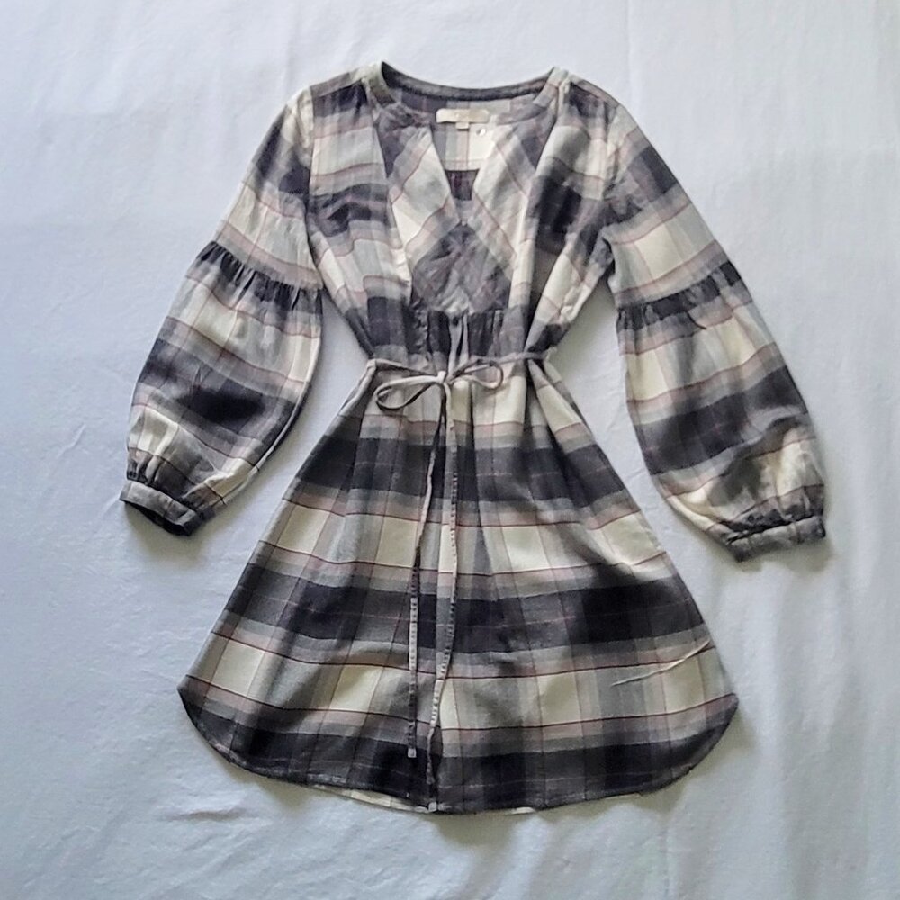 Plaid LOFT Long Sleeve Mini